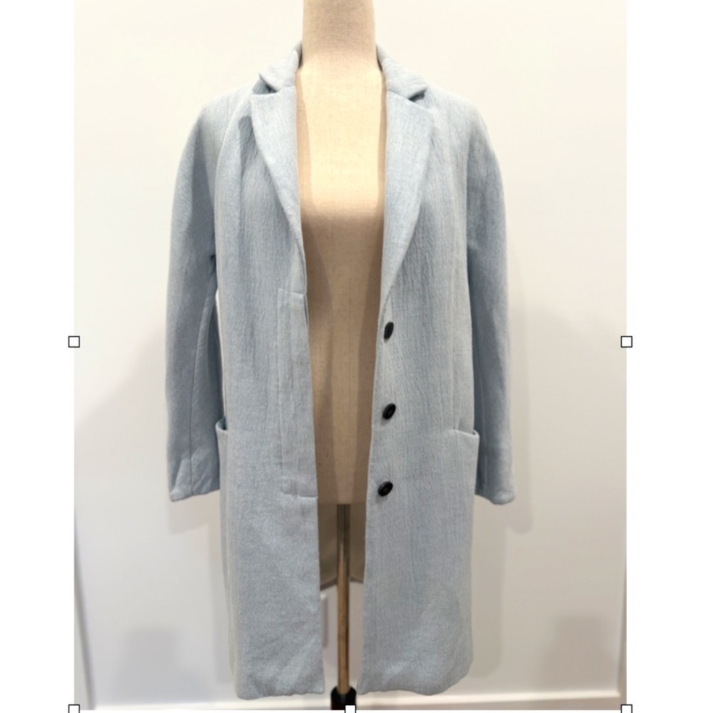 Zara Chambray Long Blazer Coat